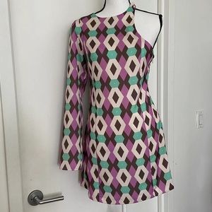 Zara Satin Effect Print Dress Size Medium